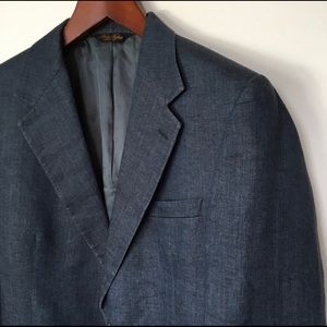BROOKS BROTHERS Navy Blue 100% Linen Blazer